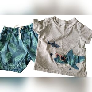 Carter's boys cotton short and tea set 18 months